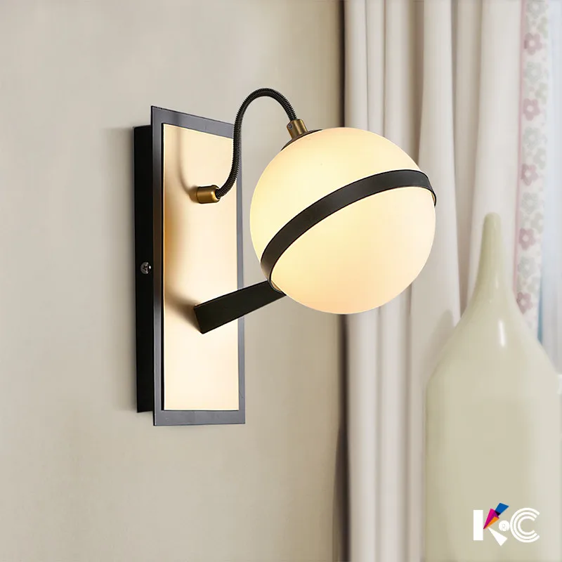 Modern Nordic Acrylic Round Glass Ball Wall Lamp LED Mounted Light