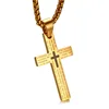 Vnox – colliers et pendentifs en croix pour hommes, bijoux gravés en acier inoxydable, avec chaîne gratuite de 24 pouces ► Photo 3/6
