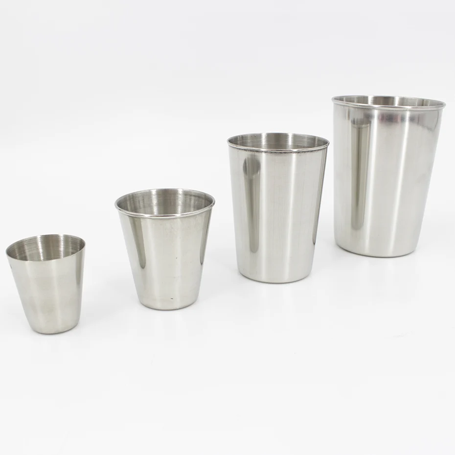 YINGTOUMAN 3 unids/lote 30 ml/50 ml/180 ml/300 ml acampar al aire libre Protable acero inoxidable doble taza de café tazas de consumición