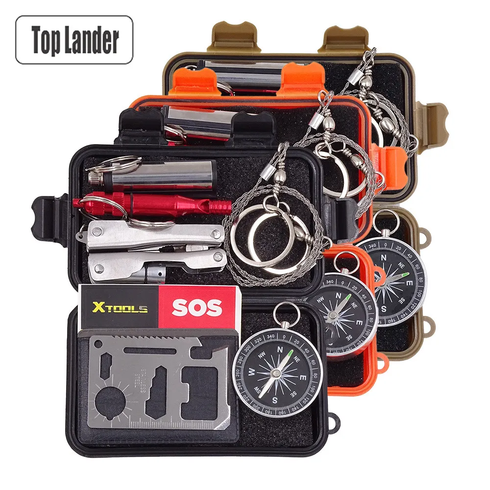 Bushcraft Outdoor Tools Tactical Survival Kit Set SOS Emergency Gear