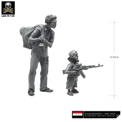 1/35 гражданских вооруженных карликовые бандиты и беженцев смолы солдат модель наборы Unmounted Las-19