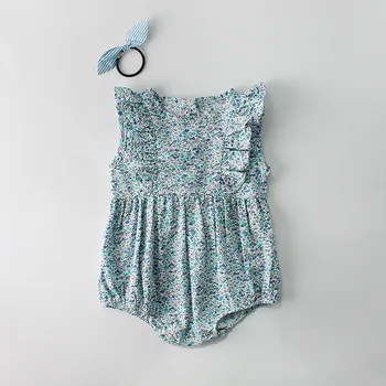 

Ins Summer Toddler Baby Girl Print Flroal Romper Ruffles Sweet Kids Clothings