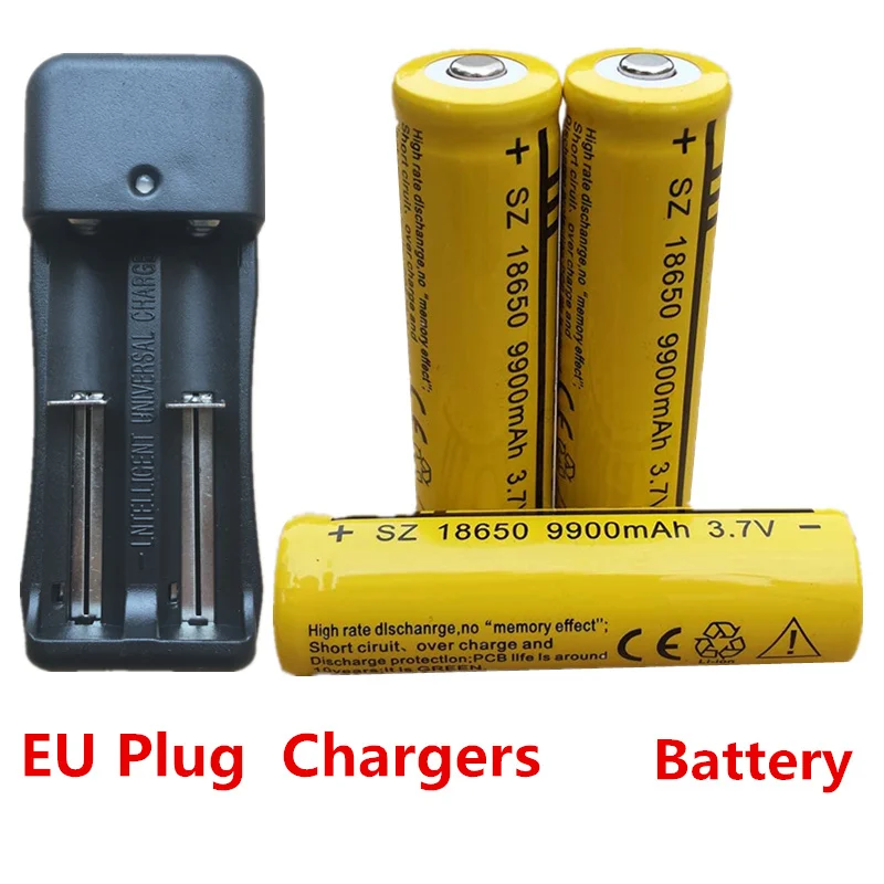 DING Ли Ши Цзя 18650 Батарея 9900 mAh 3 7 V Перезаряжаемые литий ионный Bateria для фонарик ЕС