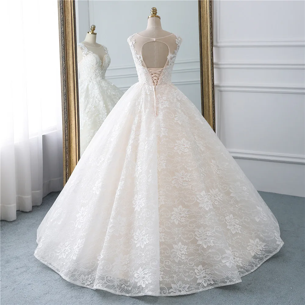 US $93.84 Fansmile New Vestidos De Novia Vintage Ball Gown Tulle Wedding Dress 2020 Princess Quality Lace Wedding Bride Dress Fsm522f