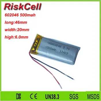 

100pcs/lot 3.7V 500mah 602046 Lithium Polymer Li-Po Rechargeable Battery For Mp3 MP4 MP5 GPS PSP mobile Pocket PC e-books