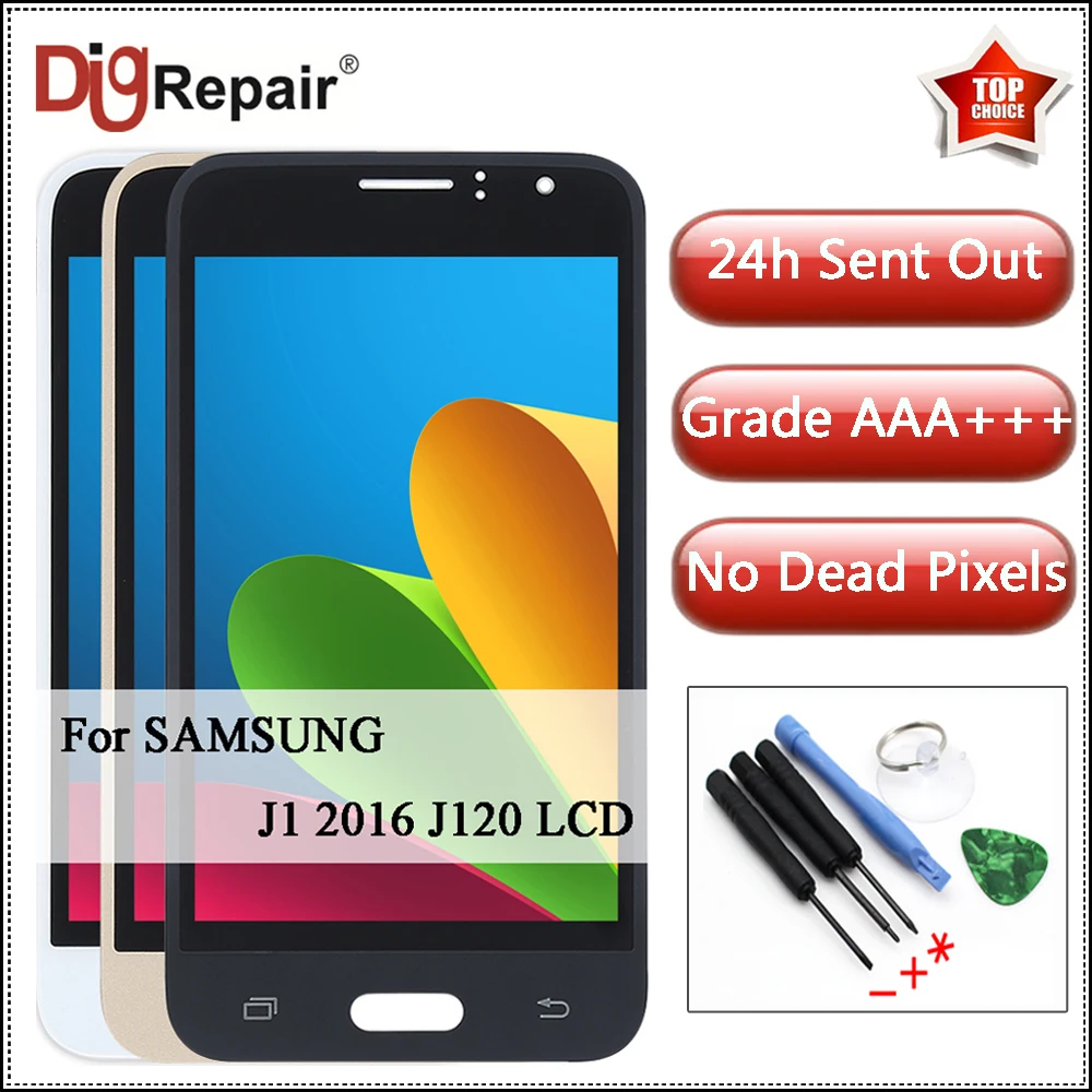 

AAA For Samsung Galaxy J1 2016 Display J120 J120F J120M J120H LCD Digitizer Touch Screen Assembly For Samsung J1 2016 LCD