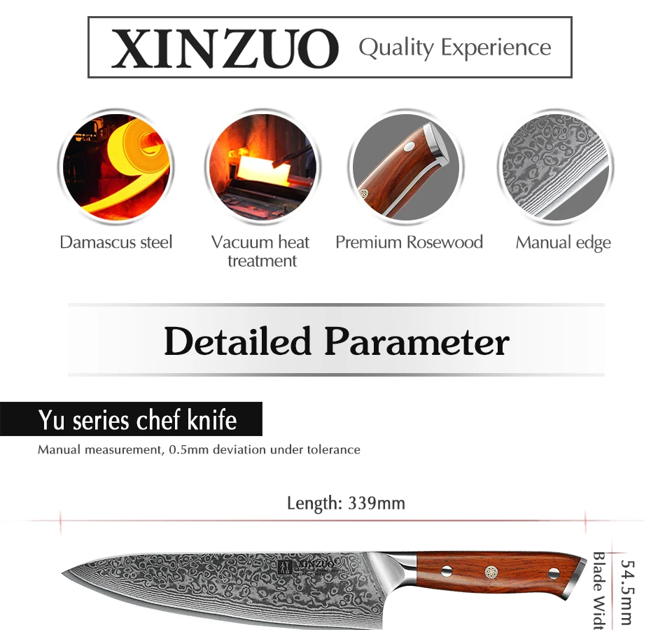 Xinzuo 8.5 polegada facas do chef de