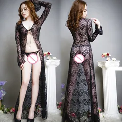 Women Sexy Lingerie Lace Trumpet Sleeve Long Sleeve Sexy Long Skirt Underwear dress Intimate goods lingerie porno Intimate goods Women Sexy Lingerie Lace Trumpet Sleeve Long Sleeve Sexy Long Skirt Underwear dress Intimate goods lingerie porno Intimate goods