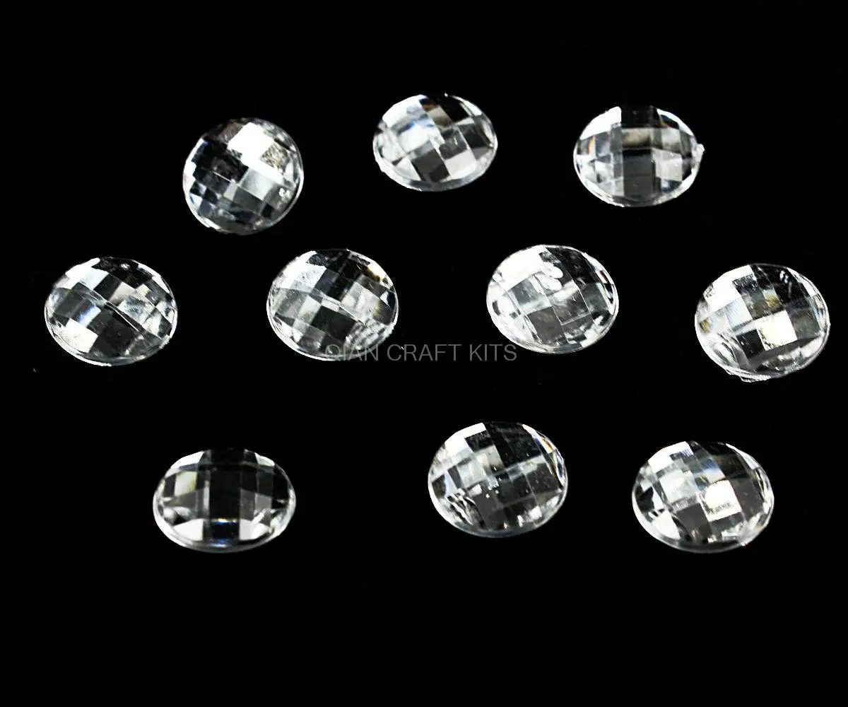 800pcs high quality premium Acrylic Rhinestone Flatback, Faceted Loose Flatback Acrylic Round Rhinestones Crystal Clear