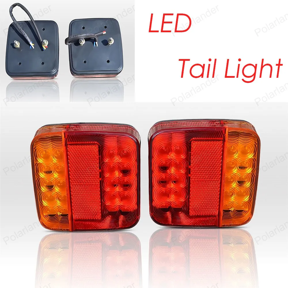 2X 12V 20 LED Trailer Truck Rear Tail Brake Stop Indicator Light Lamp