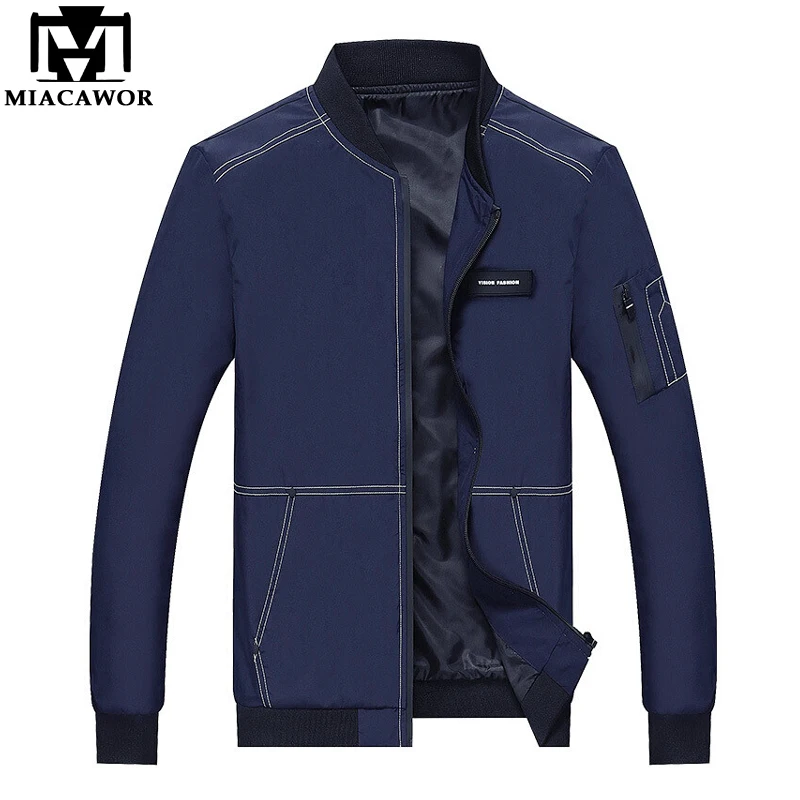 

MIACAWOR New 2019 Casual Men Jacket Coats Autumn Men Bomber Jacket Jaqueta Masculina Plus Size 4XL Chaquetas Hombre J466