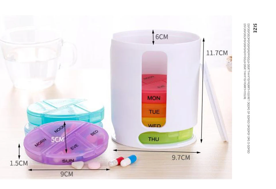 Portable Mini Pill Case Box Capsule Weekly Splitters OrganizerContainer For Tablets Compartment Transparent Plastic Storage Box (3)