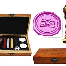 Старинная камера на заказ Роскошная восковая печать уплотнительная печать латунная Павлин металлическая ручка палочки плавления ложка Подарочная коробка из дерева набор