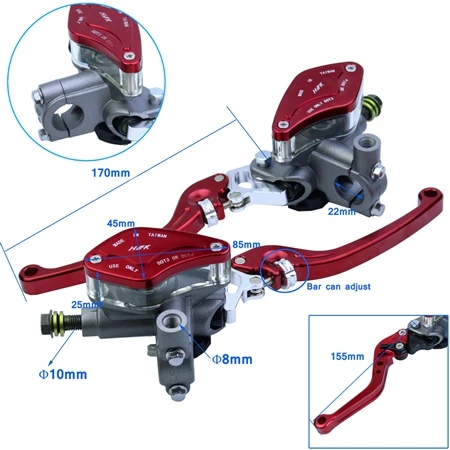 Главный цилиндр тормозного насоса Мотоцикл рычаг руль гидравлический сцепление гоночный мотоцикл 22 мм для Honda Yamaha Kawasaki Suzuki