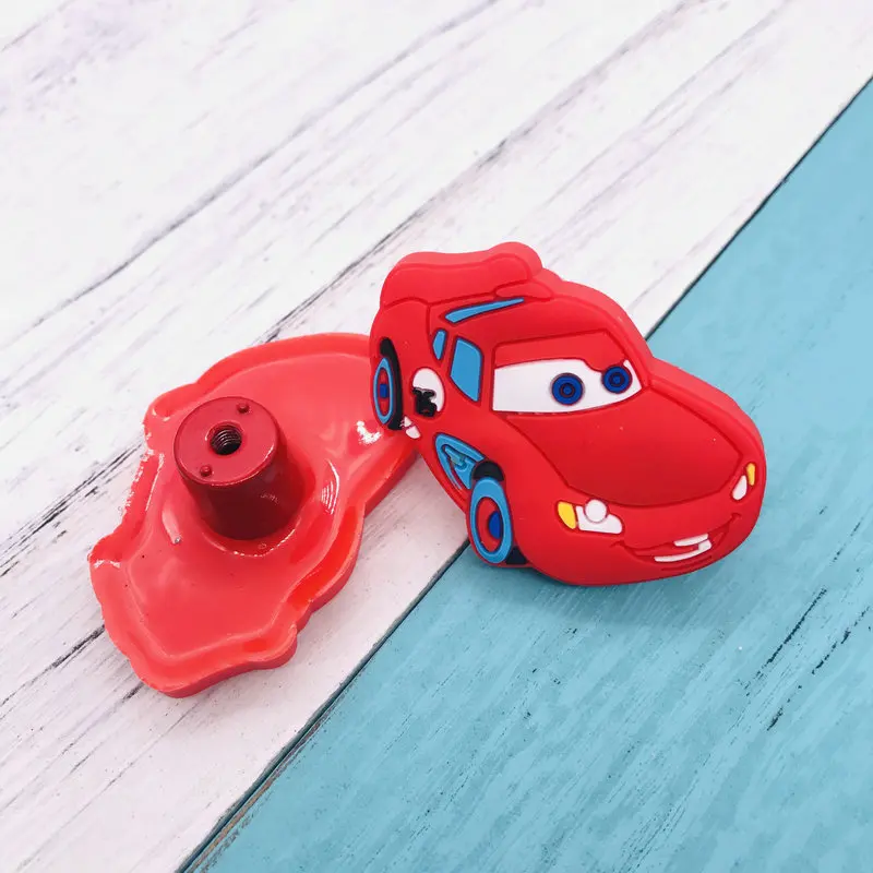 Защита детей мультфильм красный автомобиль мягкий пластиковый ящик Мебельная ручка для шкафа дверь мультфильм выдвижной ящик ручка
