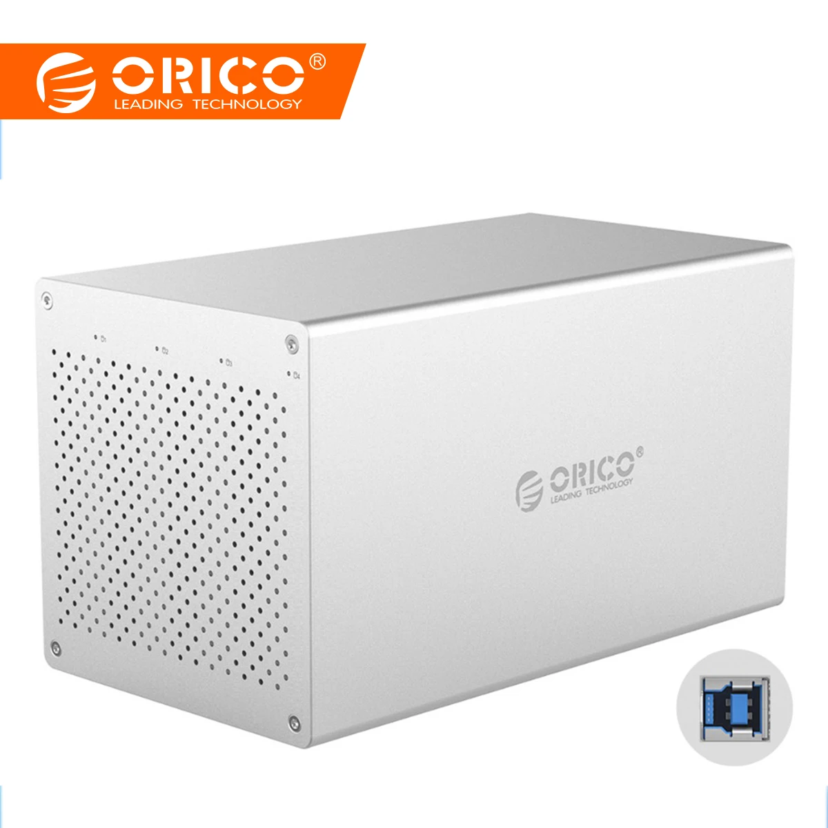 

ORICO 4 Bay SATA to USB3.0 3.5'' Hard Drive Enclosure Aluminum Support 40TB Storage 5Gbps 12V Power Adapter HDD Docking Station