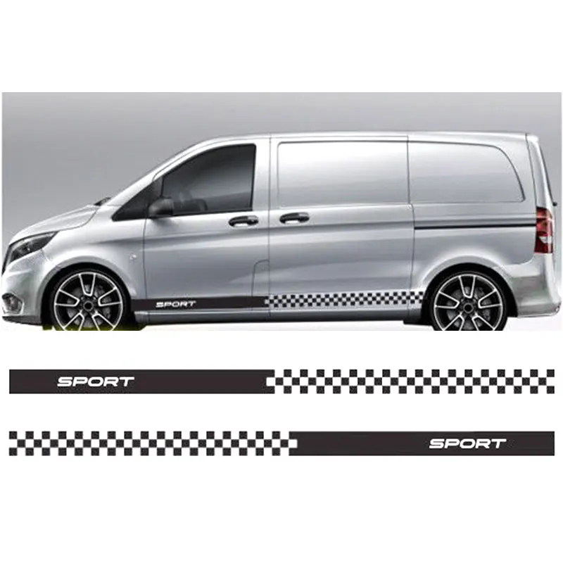 0002 виниловые наклейки в полоску для Mercedes Vito racing graphics sport van design