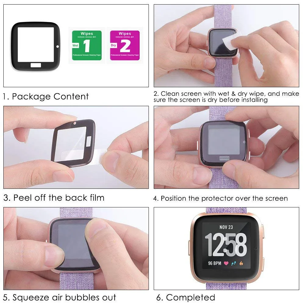 Защитное стекло CARPRIE с полным покрытием для Fitbit часы Versa 8d1116|Защитные стёкла и