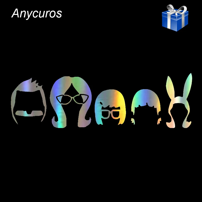 

Anycuros Bob'S Burger Family Cartoon Car Sticker Fashion Car Styling 18.9cm*5.8cm