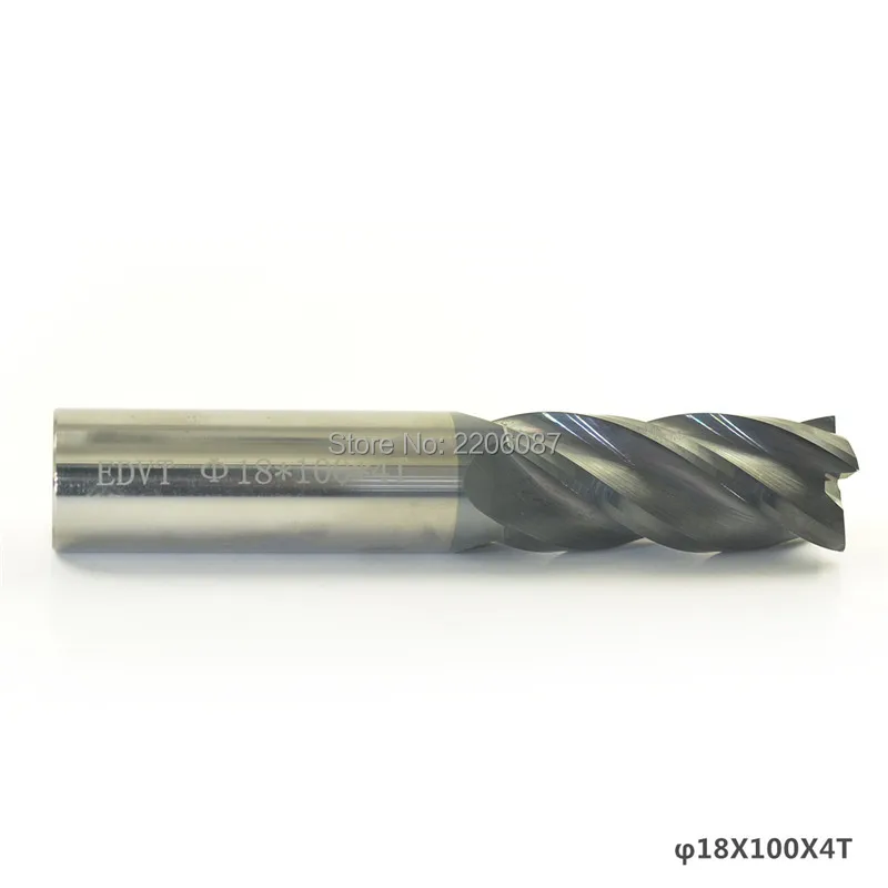 

Solid Carbide End Mill 18mm 4Flute Millng Cutter  Dirll Bit CNC Cutting Tool HRC55 Shank Dia 18mm Length 100mm
