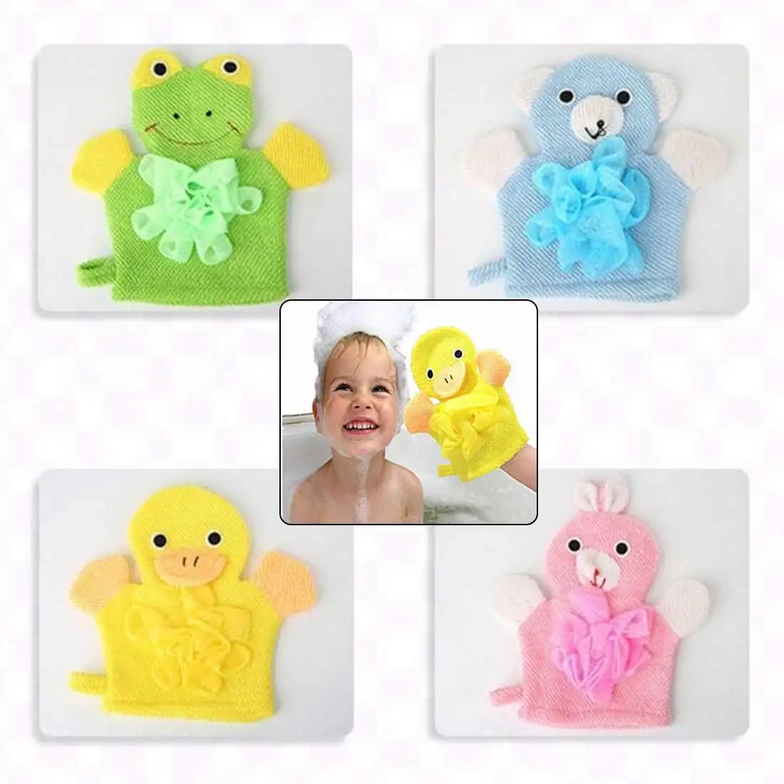 

1pc Baby cute cartoon shower gloves bathroom products super soft children bath towel animal model bath towel Cleaning Supply