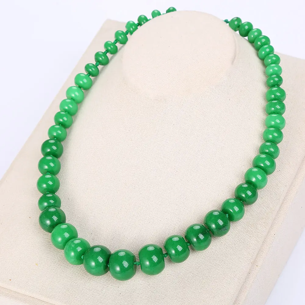 Jasper Women Green Crystal Necklace Charm Chain Vintage Fashion Vintage