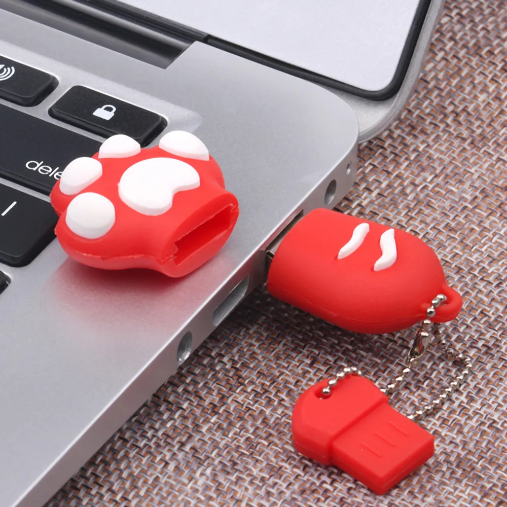 Kawaii Cat Claw Модель ПВХ 16GB Флешка высокоскоростная флеш-диск USB 2,0 U дисковая карта памяти