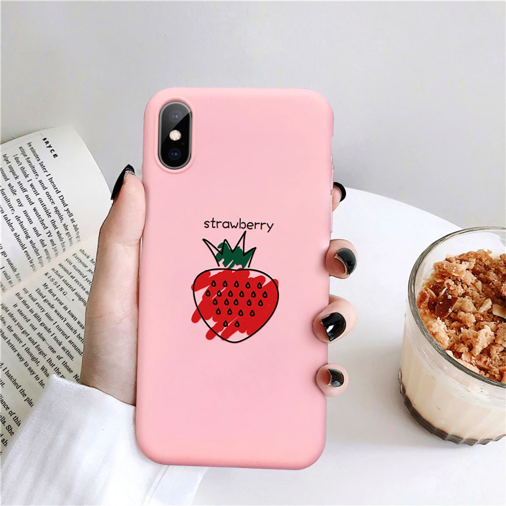 Чехол для телефона из ТПУ iPhone X Xr Xs Max чехол с рисунком 6 S 7 8 Plus 5 фотографий клубники