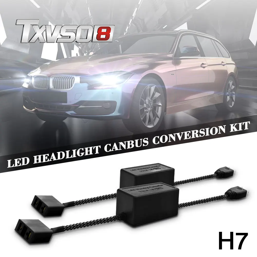

car light accessory H7 HID LED Headlights Car Decoder Voltage: 9V-32V Plug and Play H7 Converter Kit. (2PCS / set) 12V 24V
