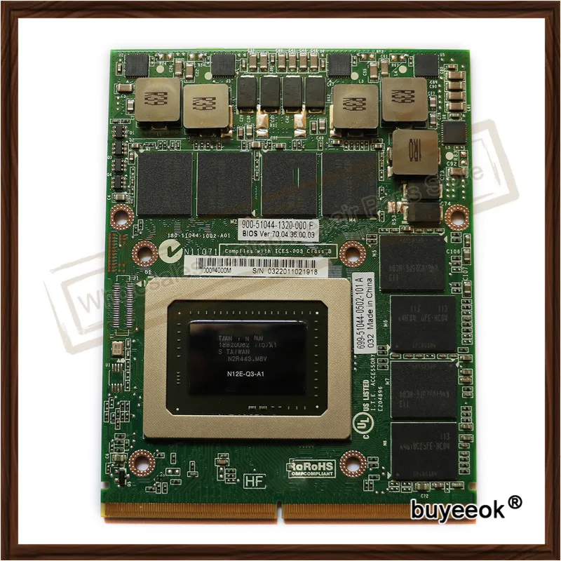 

Original New 2G Graphic Card For HP Q4000 8770W 8760W DELL M6600 M6700 N12E-Q3-A1 Display Video GPU Card Tested Working