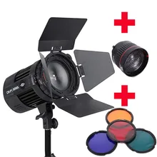 Nanguang CN-P100WA 100W Radio wireless COB LED studio light spotlight Ra 95 + NG-10X Studio Light Focus Lens filters + barn door