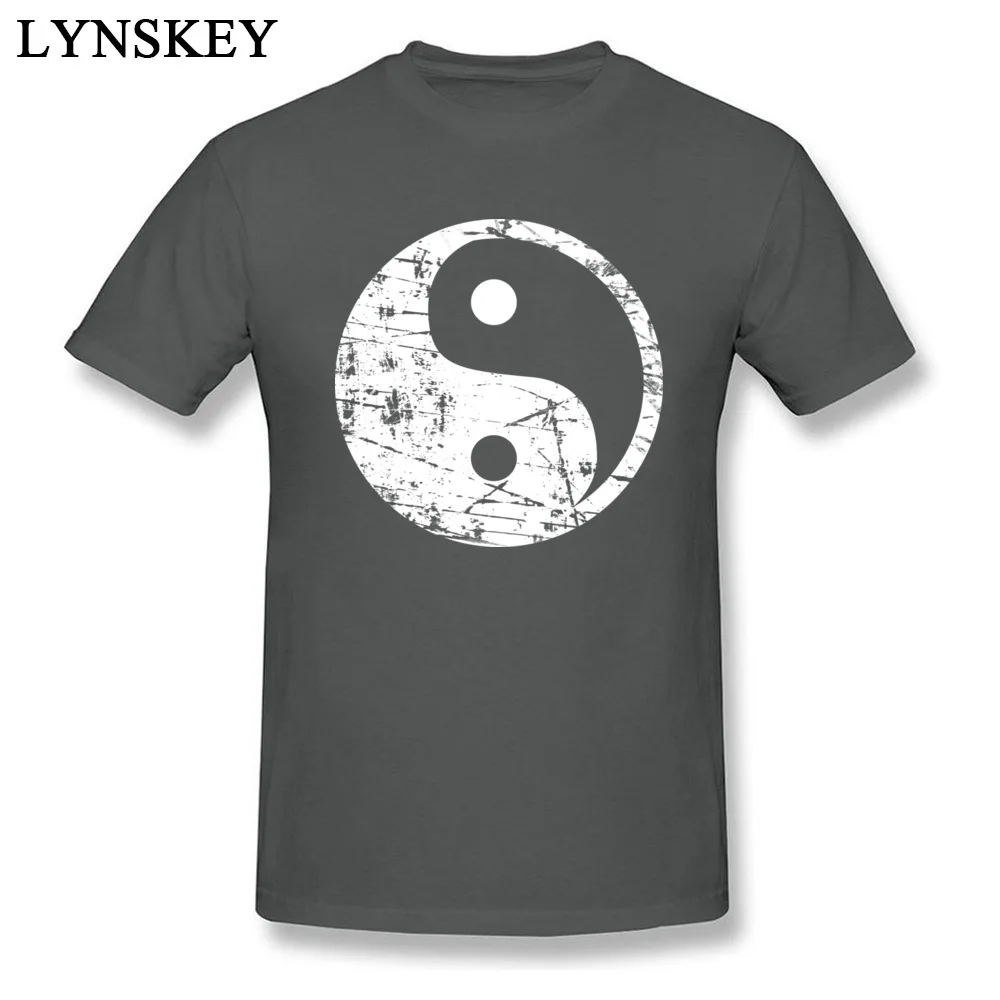 100% Cotton Tops Shirts Yin Yang Grunge - White for Men Casual T Shirts Custom Family O Neck Short Sleeve Tee Shirts Yin Yang Grunge - White carbon