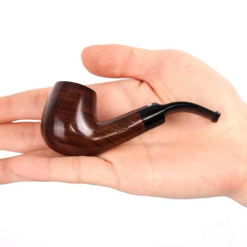 Moda creativa classica sigaro fatto a mano tubi di legno di ebano di lusso fumatori pipa da tabacco bocchino portasigarette