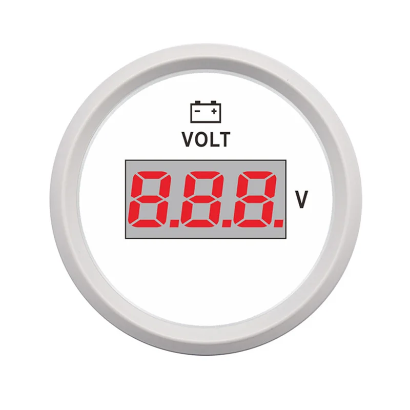 Цифровой вольтметр измеритель напряжения 52 мм для мотоцикла, автомобиля, лодки, грузовика, ATV AMP, яхты с красной подсветкой 12-24 В - Цвет: WW