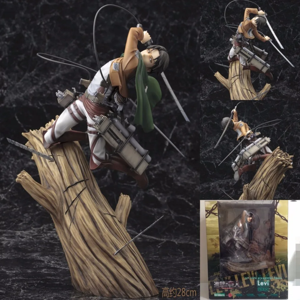 

25cm Levi Ackerman Rivaille Li Weier soldiers Attack on Titan trunk standing battle Edition PVC action figure model toys