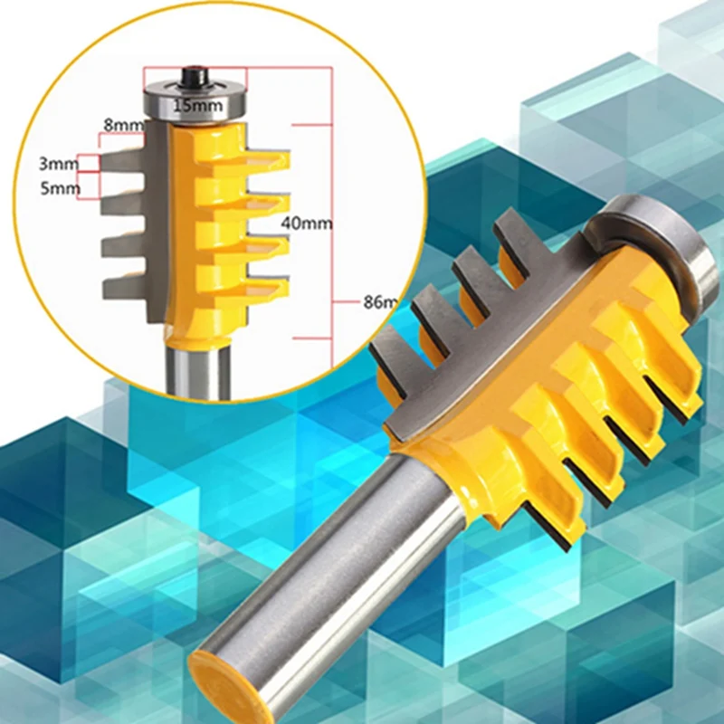 

Shank Rail and Stile Finger Joint Glue Router Bit Cone Tenon Woodwork Cutter Power Tools 1PC 1/2 inch