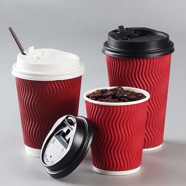 500x 8oz 300ml Thickening Disposable Paper Coffee Cups Hot Drinks 500x 8oz 300ml Thickening Disposable Paper Coffee Cups Hot Drinks Corrugated