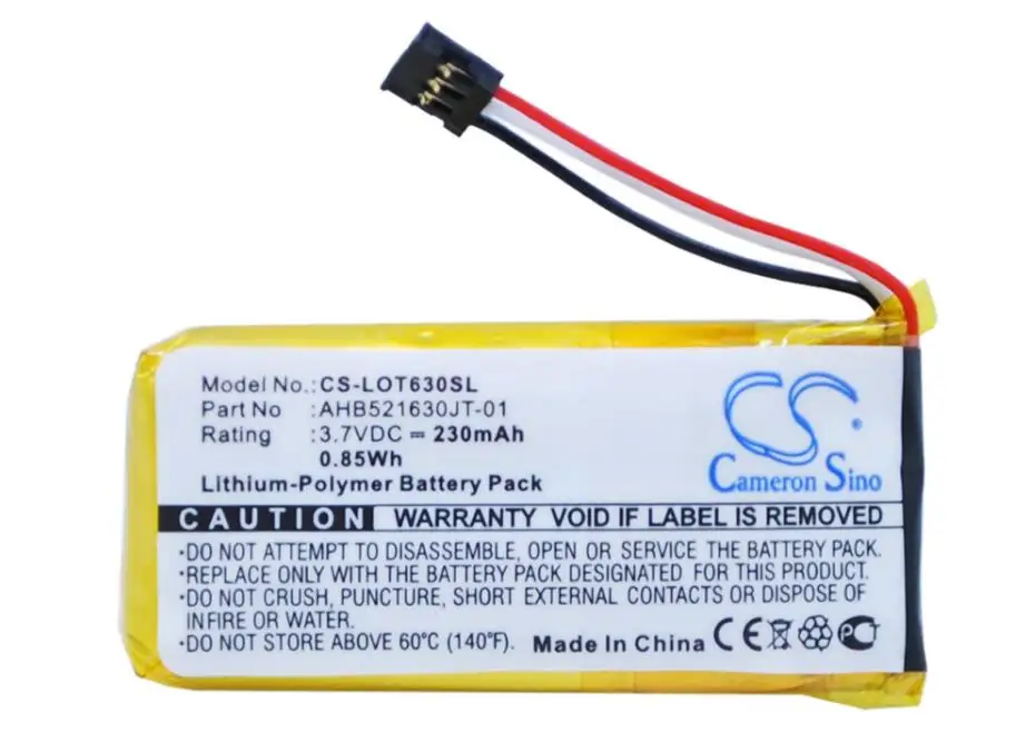 Аккумулятор Cameron Sino 230mah для LOGITECH H600 N-R0044 Ultrathim Touch Mouse T630 1311 533-000069 533-000071 AHB521630PJT-01 |