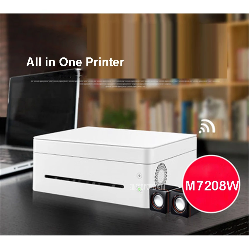 Черно-белый лазерный принтер, одна машина, копировальная, беспроводная, Wi-Fi, для дома, маленького офиса, скорость печати 22 страницы/минуты, 220 В, M7208W