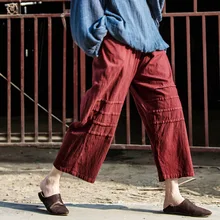 Новинка женские хлопок белье свободные сплошной цвет длинные штаны S155