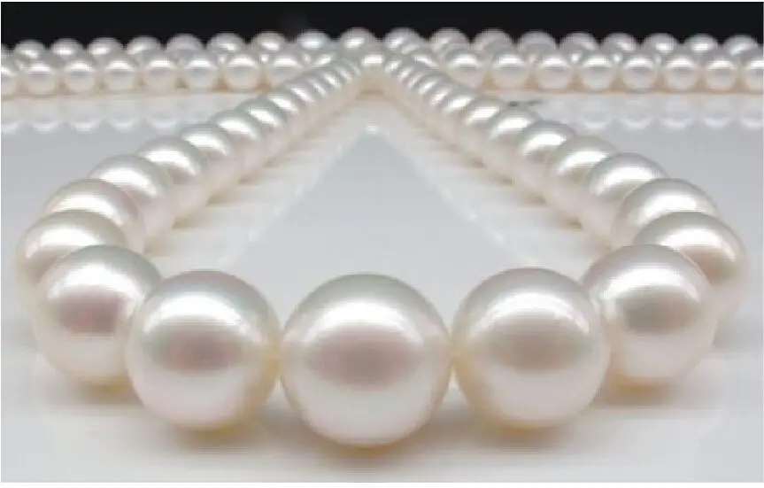 

shipping HUGE NATURAL 17"12-13MM SOUTH SEA GENUINE WHITE PEARL NECKLACE 14k GOLD CLASP