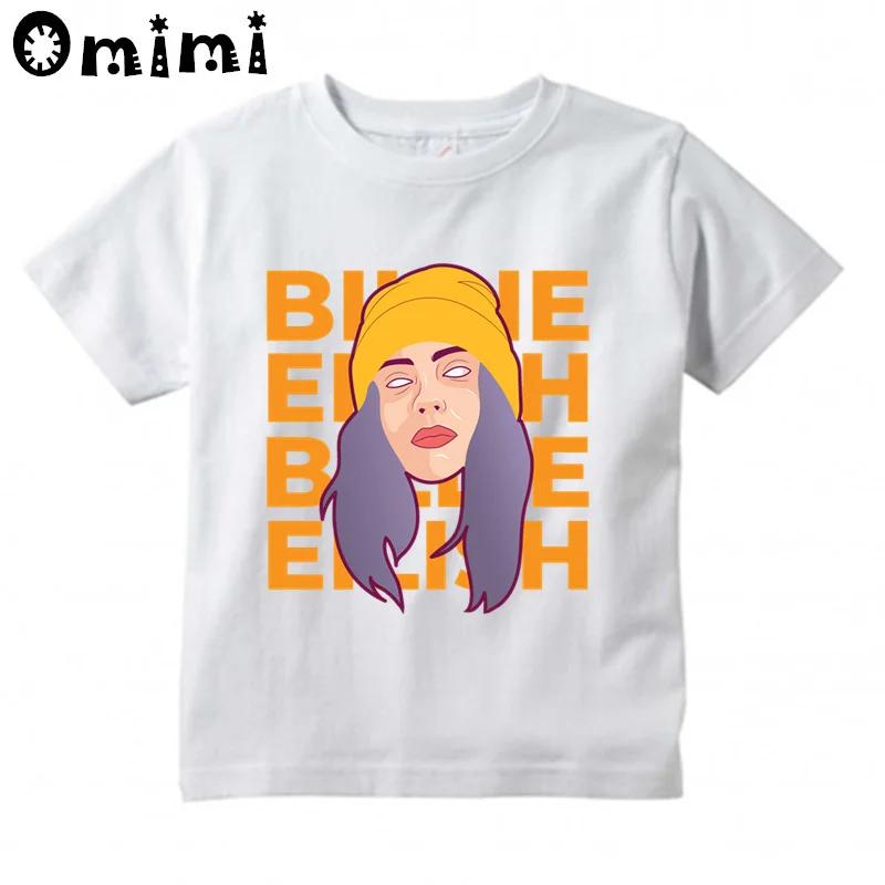 Billie Eilish/футболка уличная одежда в стиле хип-хоп для мальчиков и девочек, повседневная крутая футболка с короткими рукавами детские Забавные футболки с графикой, топы, ooo4569