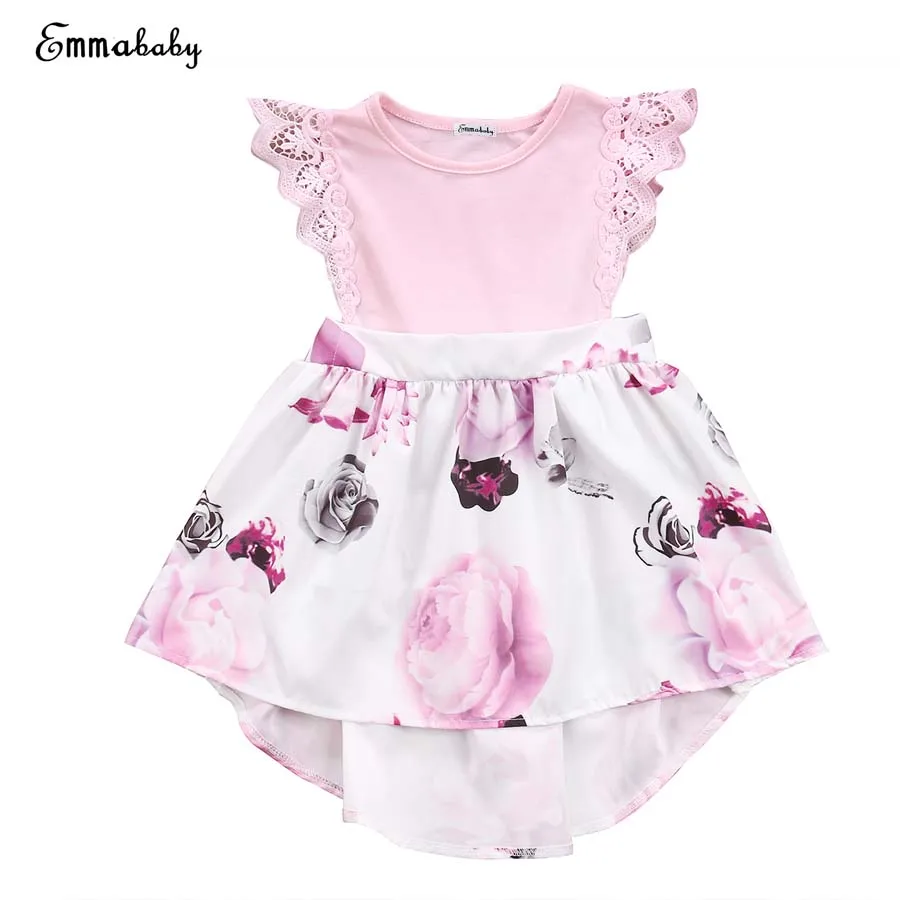 

Toddler Kids Girls Newborn Baby Clothes Floral print round neck cotton Dresses or sleeveless Ruffle Bodysuit For Girls Baby