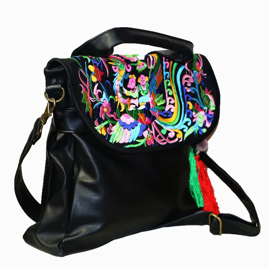 Сумки на плечо для женщин сумка через плечо Этническая Вышивка лоскут сумка винтажные сумки-мессенджеры с верхней ручкой Женская Повседневная ручная сумка