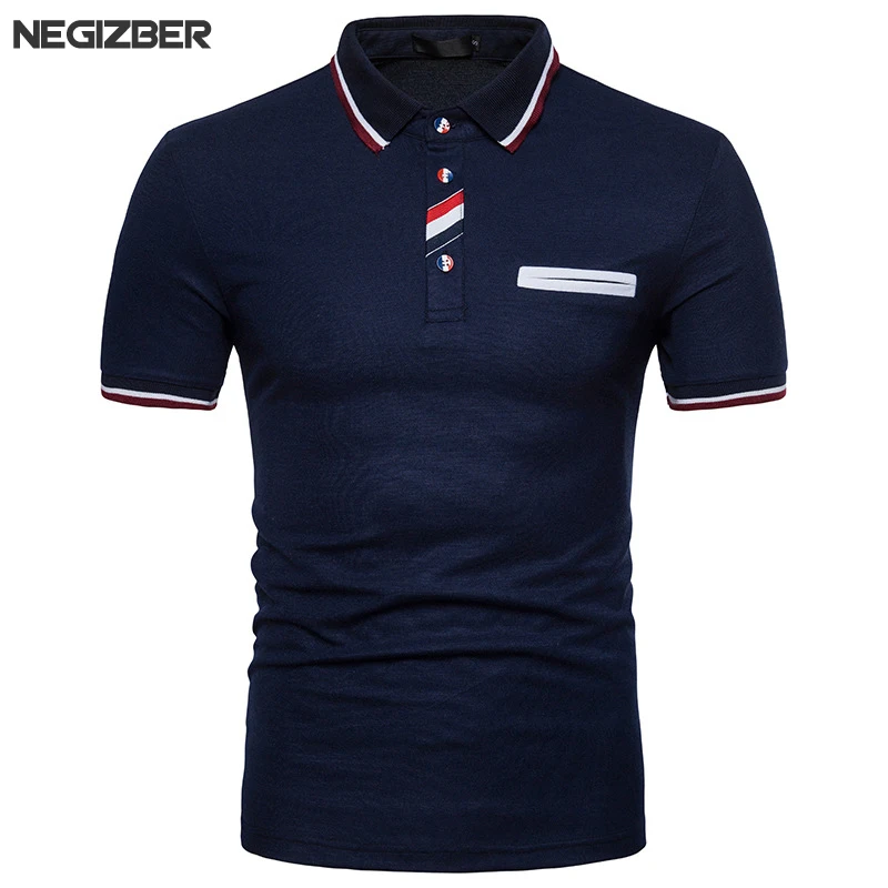 Preise 2018 sommer Neue Marke Kleidung T shirt Männer Solide Tasche Slim Fit Kurzarm T Hemd Männer drehen unten Kragen casual T shirt Für Männer