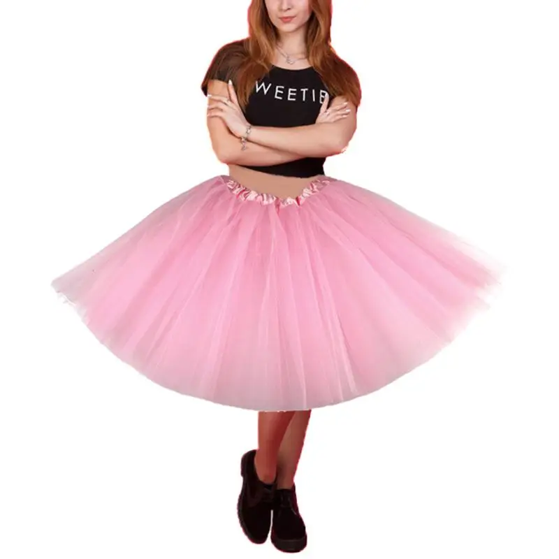 

Women Tutu Skirt Layered Organza Lace Mini Skirts High Waist Ballet Tulle Skirt