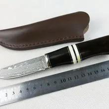 Коллекционные Дамасские фиксированные ножи для выживания, черное дерево и рога Ручка для кемпинга, наружные инструменты охотничий нож