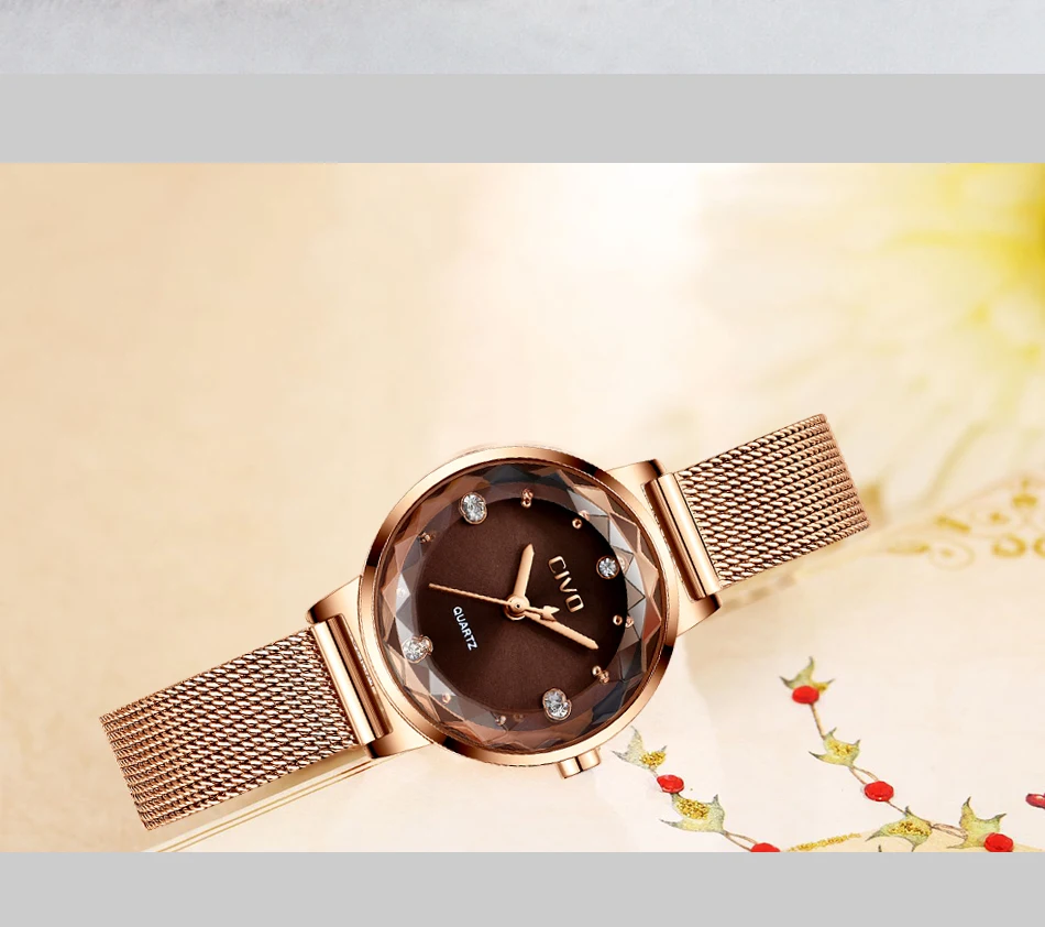 Модные женские часы с кристаллами CIVO Роскошные брендовые ЖЕНСКИЕ НАРЯДНЫЕ часы водонепроницаемые кварцевые наручные часы из розового золота Relogio Feminino