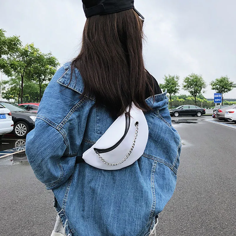 

Women's Waist Bag Casual Solid Color Fanny Pack Shoulder Messenger Bag PU Leather Waterproof Chest Bag Small Pocket