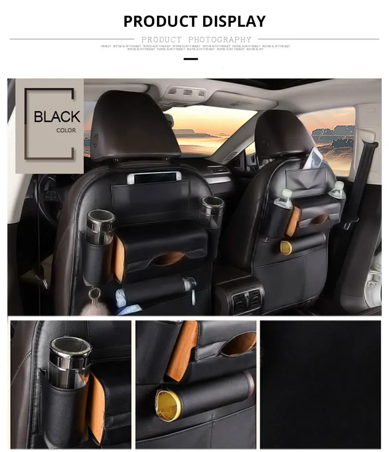 Car Seat Back Storage Bag Universal PU Leather Seats Organizer Travel Box Pocket Stowing Tidying Protector Kids Auto Accessoires (6)